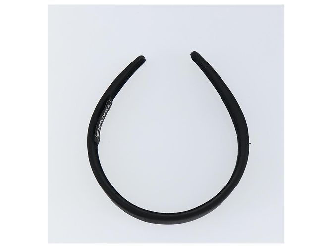 CHANEL COCO Marca Katyusha Cappello Satin Nero CC Auth ka1105V - vista 6