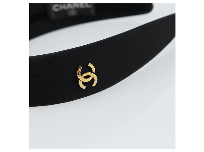 CHANEL COCO Marca Katyusha Cappello Satin Nero CC Auth ka1105V - vista 8