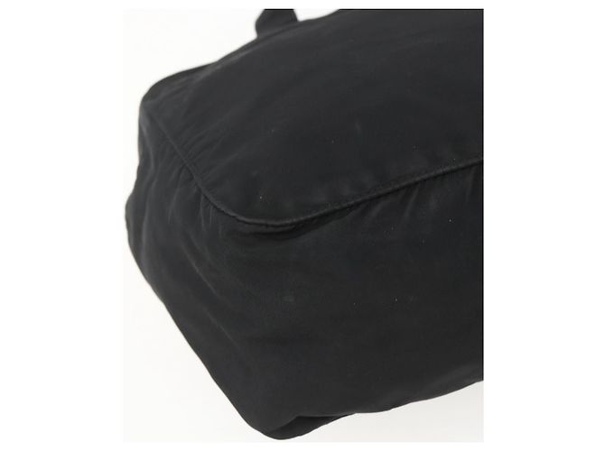 PRADA Borsa a mano in nylon nero argento Auth ar13896 - vista 16