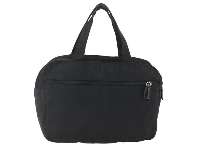 PRADA Borsa a mano in nylon nero argento Auth ar13896 - vista 2