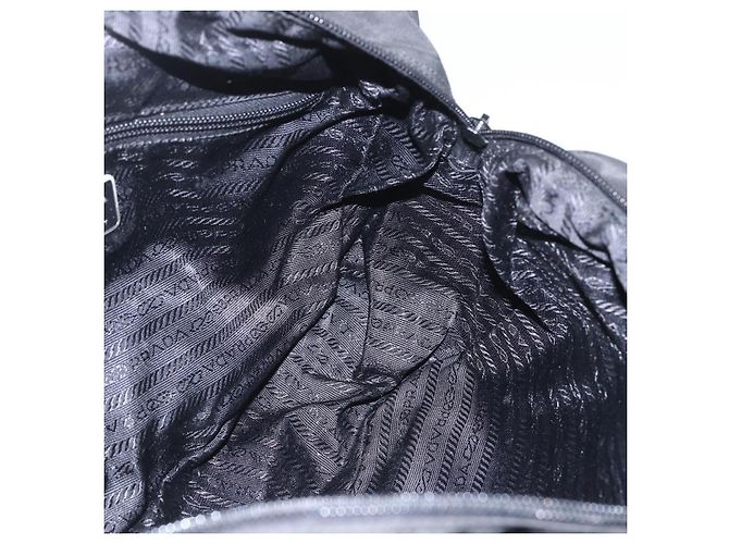 PRADA Borsa a mano in nylon nero argento Auth ar13896 - vista 21
