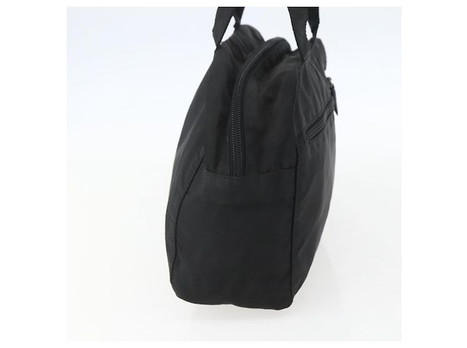 PRADA Borsa a mano in nylon nero argento Auth ar13896 - vista 4