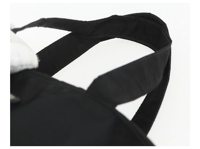 PRADA Borsa a mano in nylon nero argento Auth ar13896 - vista 8