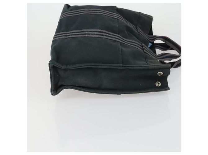 Hermès HERMES Fourre Tout MM Tote Bag aus Canvas 2 Set Grau Schwarz Auth mr1736 Braun - Ansicht 4
