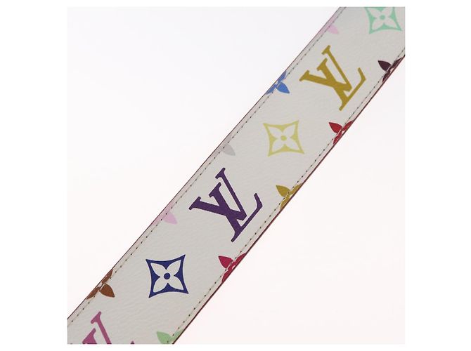 LOUIS VUITTON Multicolor Ceinture LV Printed Initials Studs M6909 Auth 159470V White - view 11