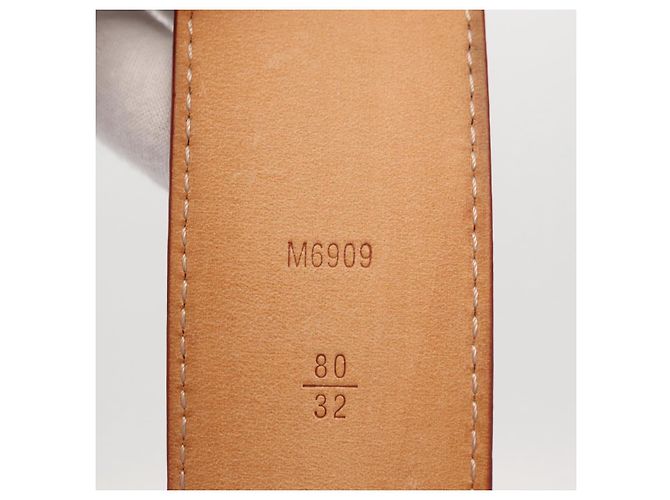 LOUIS VUITTON Multicolor Ceinture LV Printed Initials Studs M6909 Auth 159470V White - view 22