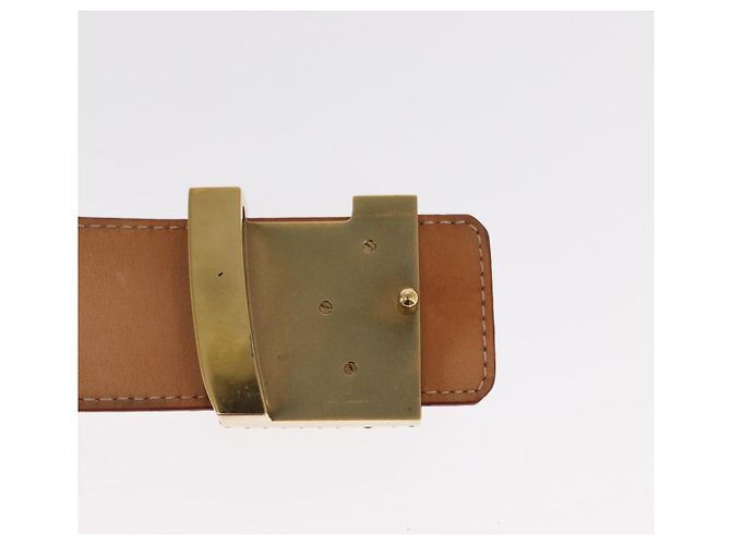 LOUIS VUITTON Multicolor Ceinture LV Printed Initials Studs M6909 Auth 159470V White - view 7