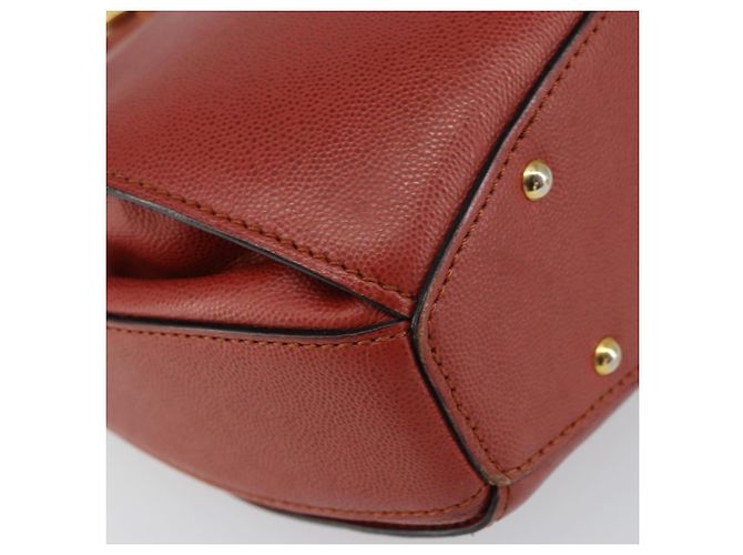 Céline Borsa a mano CELINE in pelle rossa e oro Auth bs32099 Rosso D'oro - vista 14