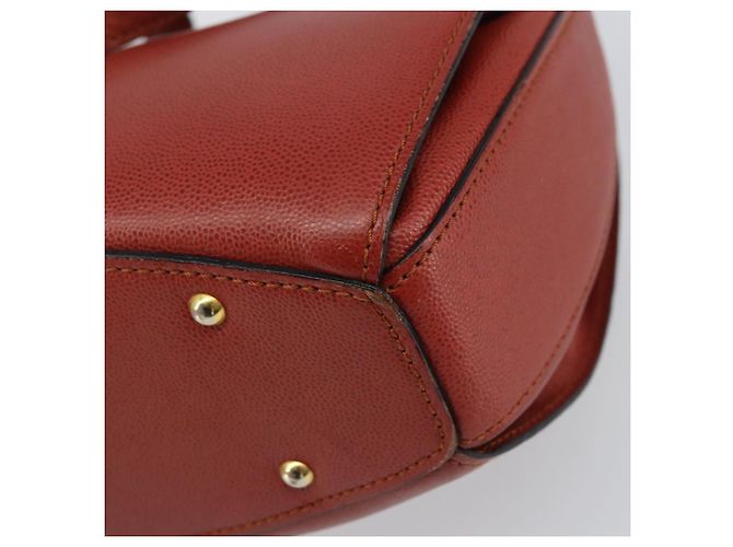 Céline Borsa a mano CELINE in pelle rossa e oro Auth bs32099 Rosso D'oro - vista 15