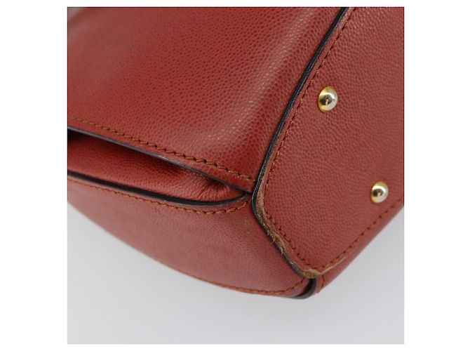 Céline Borsa a mano CELINE in pelle rossa e oro Auth bs32099 Rosso D'oro - vista 16