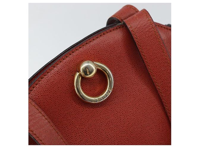 Céline Borsa a mano CELINE in pelle rossa e oro Auth bs32099 Rosso D'oro - vista 17