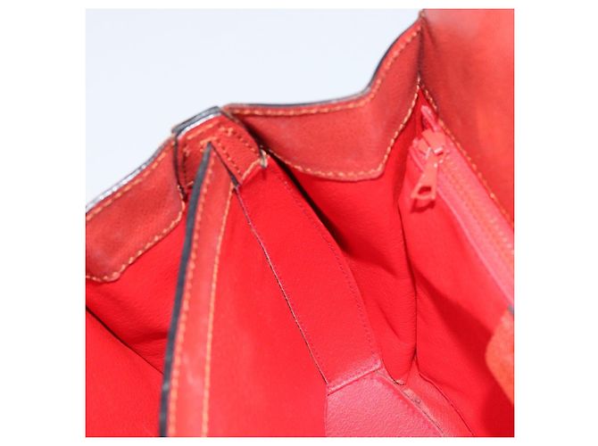 Céline Borsa a mano CELINE in pelle rossa e oro Auth bs32099 Rosso D'oro - vista 20