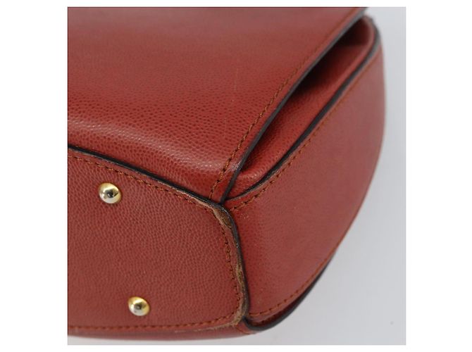 Céline Borsa a mano CELINE in pelle rossa e oro Auth bs32099 Rosso D'oro - vista 9