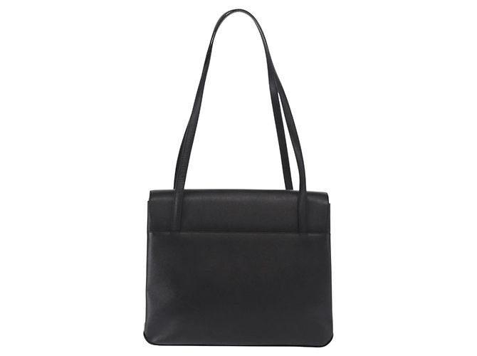 Borsa Tote Gancini in pelle nera e oro Salvatore Ferragamo Auth 158712 Nero D'oro - vista 3