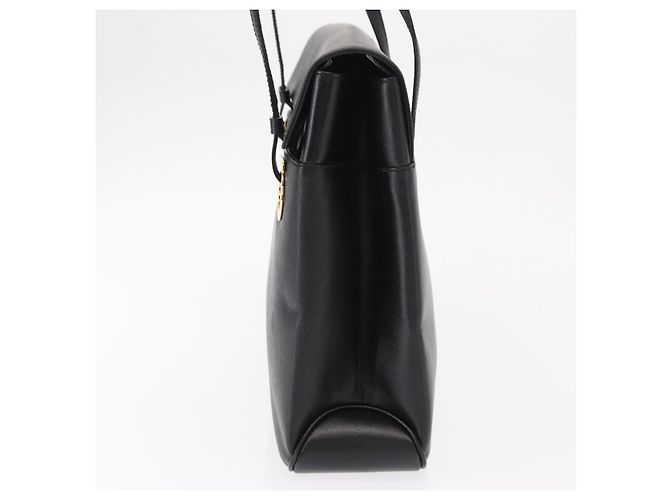 Borsa Tote Gancini in pelle nera e oro Salvatore Ferragamo Auth 158712 Nero D'oro - vista 4