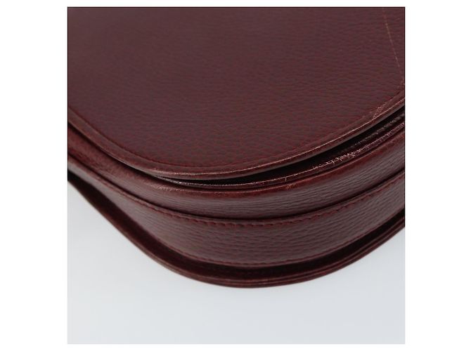 Borsa a Spalla Cartier in Pelle Bordeaux Oro Auth 160732 D'oro Bordò - vista 11