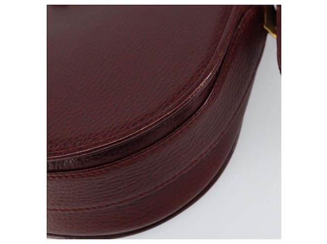 Borsa a Spalla Cartier in Pelle Bordeaux Oro Auth 160732 D'oro Bordò - vista 12