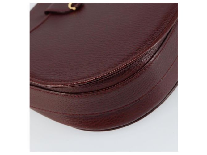 Borsa a Spalla Cartier in Pelle Bordeaux Oro Auth 160732 D'oro Bordò - vista 13