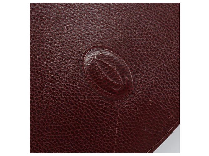 Borsa a Spalla Cartier in Pelle Bordeaux Oro Auth 160732 D'oro Bordò - vista 14