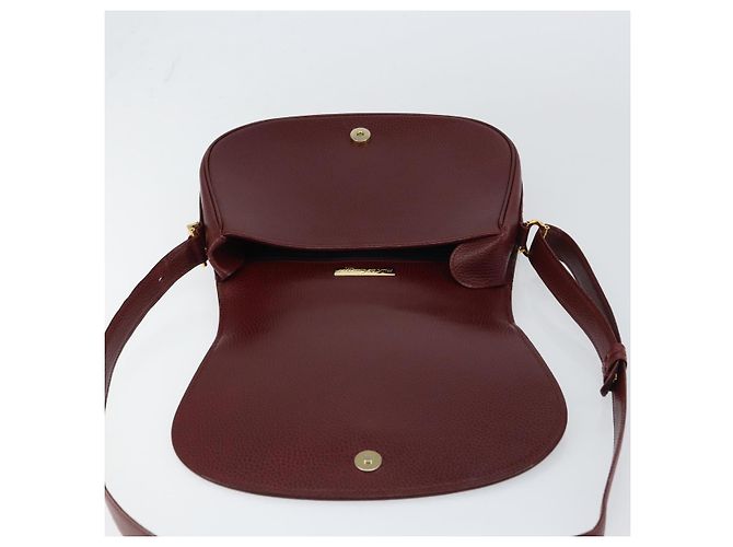 Borsa a Spalla Cartier in Pelle Bordeaux Oro Auth 160732 D'oro Bordò - vista 15