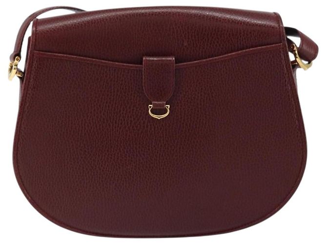 Borsa a Spalla Cartier in Pelle Bordeaux Oro Auth 160732 D'oro Bordò - vista 3