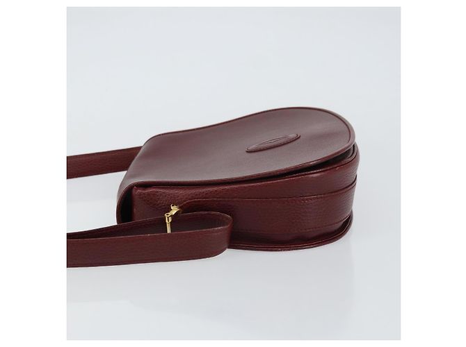 Borsa a Spalla Cartier in Pelle Bordeaux Oro Auth 160732 D'oro Bordò - vista 5