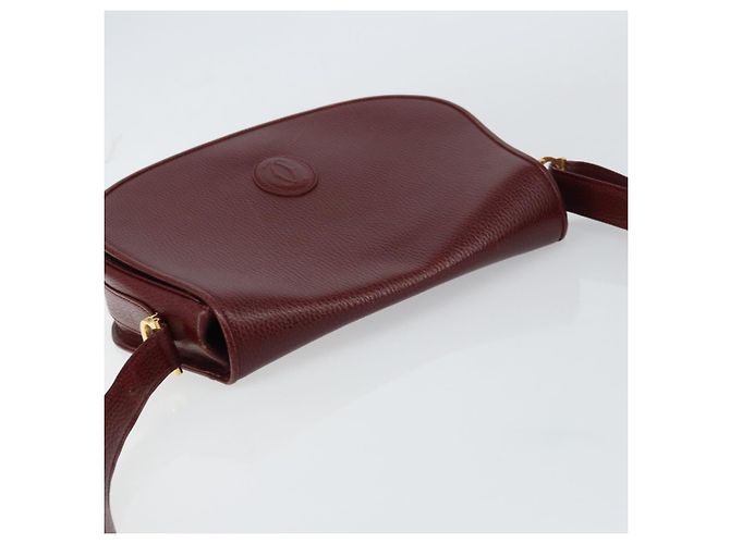 Borsa a Spalla Cartier in Pelle Bordeaux Oro Auth 160732 D'oro Bordò - vista 6
