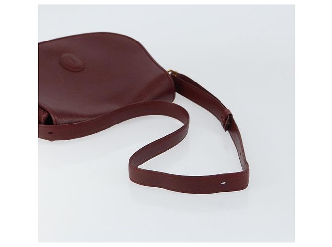 Borsa a Spalla Cartier in Pelle Bordeaux Oro Auth 160732 D'oro Bordò - vista 7