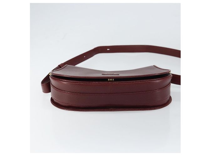 Borsa a Spalla Cartier in Pelle Bordeaux Oro Auth 160732 D'oro Bordò - vista 9