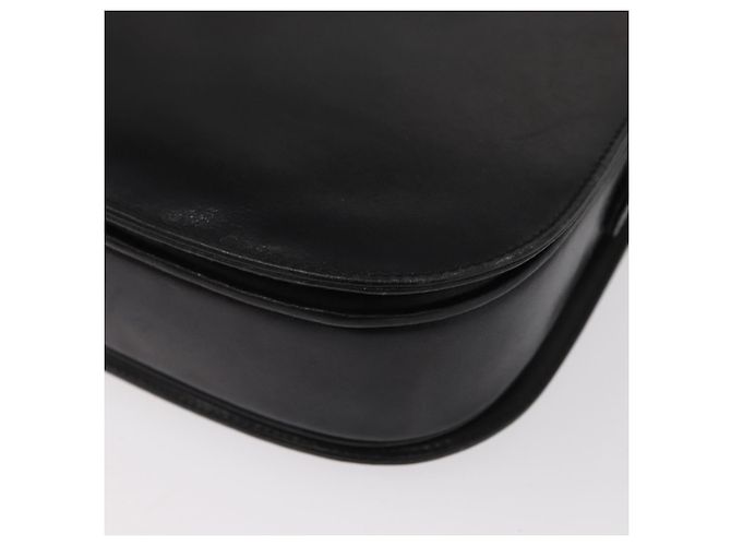 Borsa a spalla CÉLINE Carrozza in pelle nera e oro Auth gh1357 Nero D'oro - vista 16