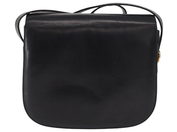 Borsa a spalla CÉLINE Carrozza in pelle nera e oro Auth gh1357 Nero D'oro - vista 2