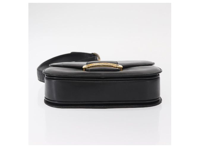 Borsa a spalla CÉLINE Carrozza in pelle nera e oro Auth gh1357 Nero D'oro - vista 5
