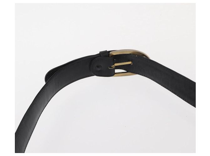 Borsa a spalla CÉLINE Carrozza in pelle nera e oro Auth gh1357 Nero D'oro - vista 8