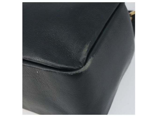 GUCCI Bamboo Hand Bag Leather Navy gold 000 3444 0575 Auth bs32136 Golden Navy blue - view 10
