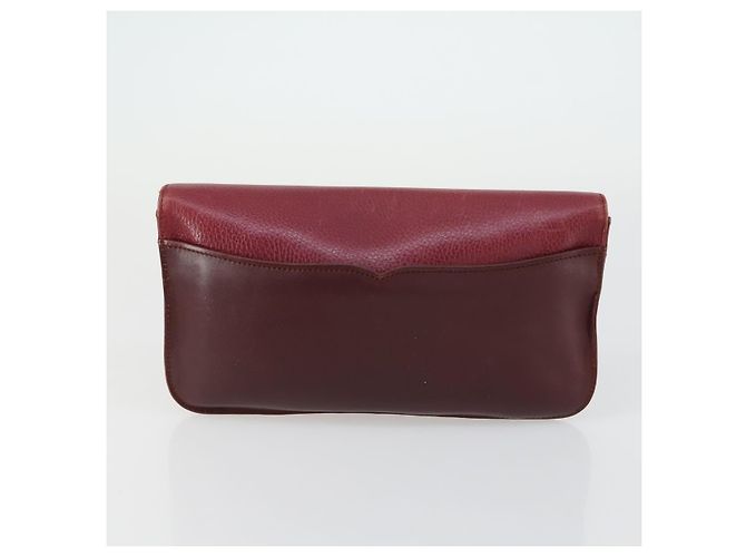 Cartier Borsa Clutch in Pelle 2 Pezzi Bordeaux Auth 156742 Bordò - vista 10