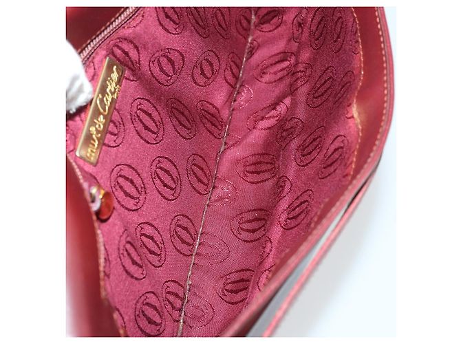 Cartier Borsa Clutch in Pelle 2 Pezzi Bordeaux Auth 156742 Bordò - vista 15