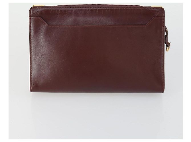 Cartier Borsa Clutch in Pelle 2 Pezzi Bordeaux Auth 156742 Bordò - vista 3