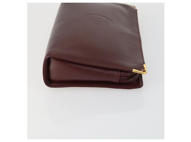 Cartier Borsa Clutch in Pelle 2 Pezzi Bordeaux Auth 156742 Bordò - vista 4