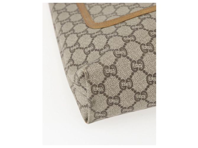Borsa tote in PVC beige e oro della linea Sherry GG Plus Supreme di GUCCI Auth 158364 D'oro - vista 11