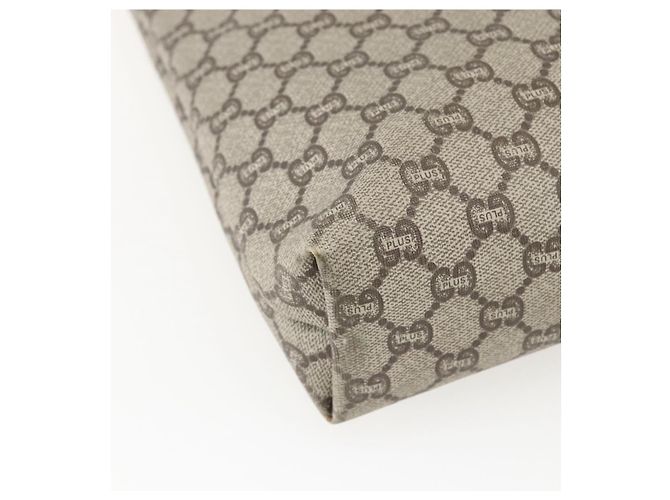 Borsa tote in PVC beige e oro della linea Sherry GG Plus Supreme di GUCCI Auth 158364 D'oro - vista 13