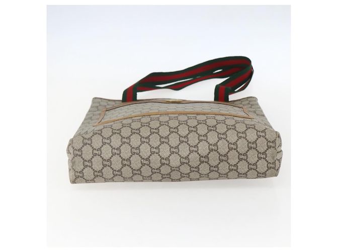 Borsa tote in PVC beige e oro della linea Sherry GG Plus Supreme di GUCCI Auth 158364 D'oro - vista 9