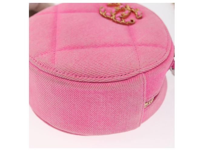 CHANEL Borsa a Spalla Matelassé in Tela Rosa Oro CC Auth bs32090 D'oro - vista 13