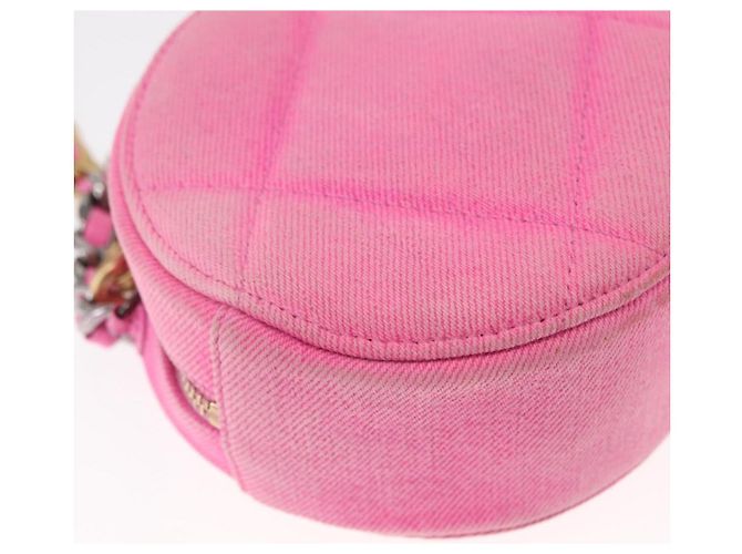 CHANEL Borsa a Spalla Matelassé in Tela Rosa Oro CC Auth bs32090 D'oro - vista 14