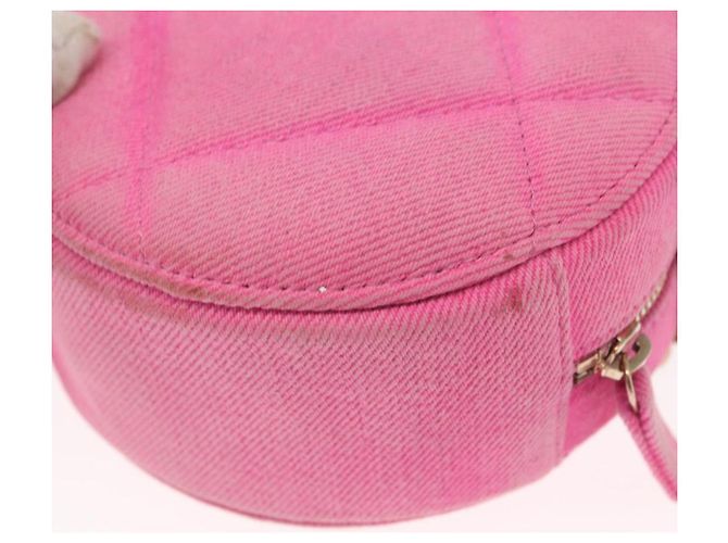 CHANEL Borsa a Spalla Matelassé in Tela Rosa Oro CC Auth bs32090 D'oro - vista 15