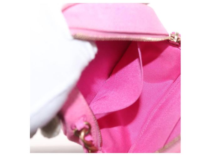 CHANEL Borsa a Spalla Matelassé in Tela Rosa Oro CC Auth bs32090 D'oro - vista 21
