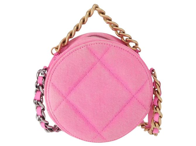 CHANEL Borsa a Spalla Matelassé in Tela Rosa Oro CC Auth bs32090 D'oro - vista 3