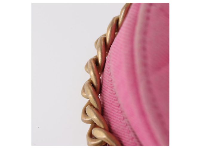 CHANEL Borsa a Spalla Matelassé in Tela Rosa Oro CC Auth bs32090 D'oro - vista 8