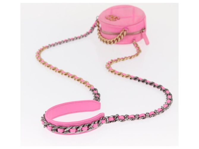 CHANEL Borsa a Spalla Matelassé in Tela Rosa Oro CC Auth bs32090 D'oro - vista 9