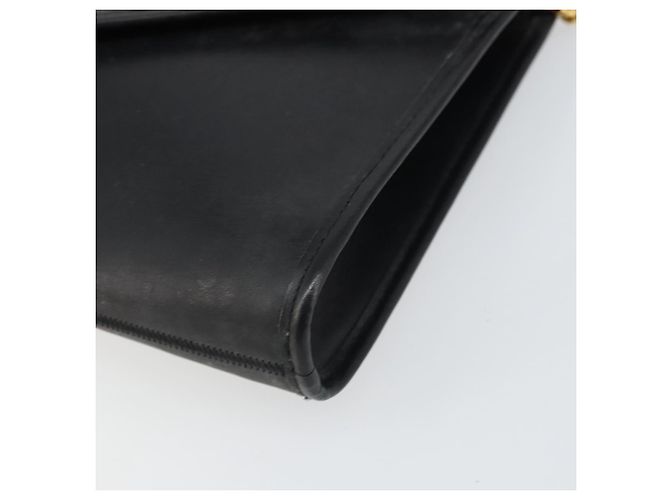 Borsa a spalla con catena Christian Dior in pelle nera e oro Auth bs31815 Nero D'oro - vista 10