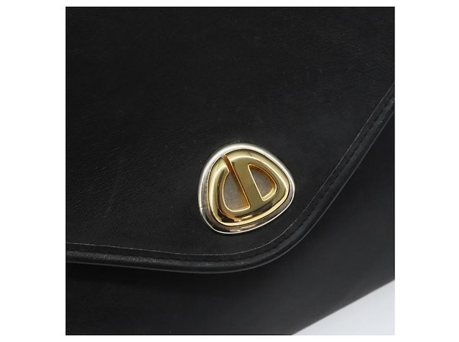 Borsa a spalla con catena Christian Dior in pelle nera e oro Auth bs31815 Nero D'oro - vista 14